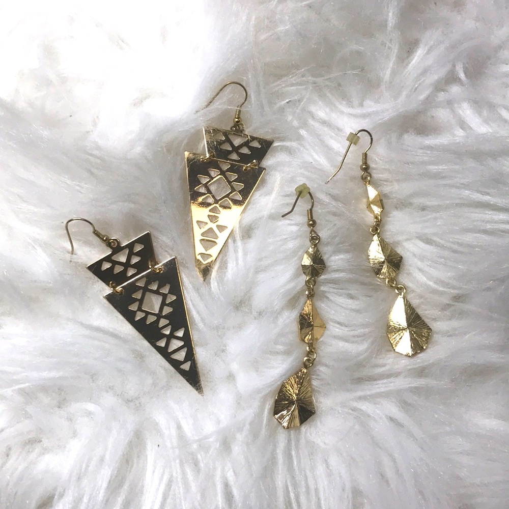 F21 Gold Detailed Earrings